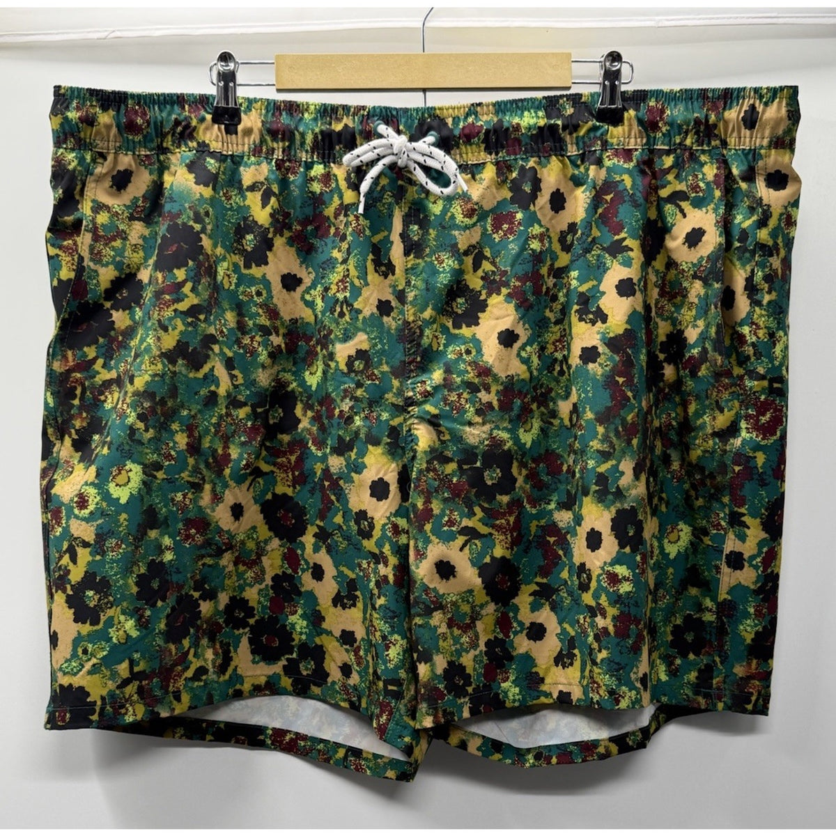 GEORGE Mens 3XL Above The Knee 7” Swim Shorts Quick Dry • Gold Pourri