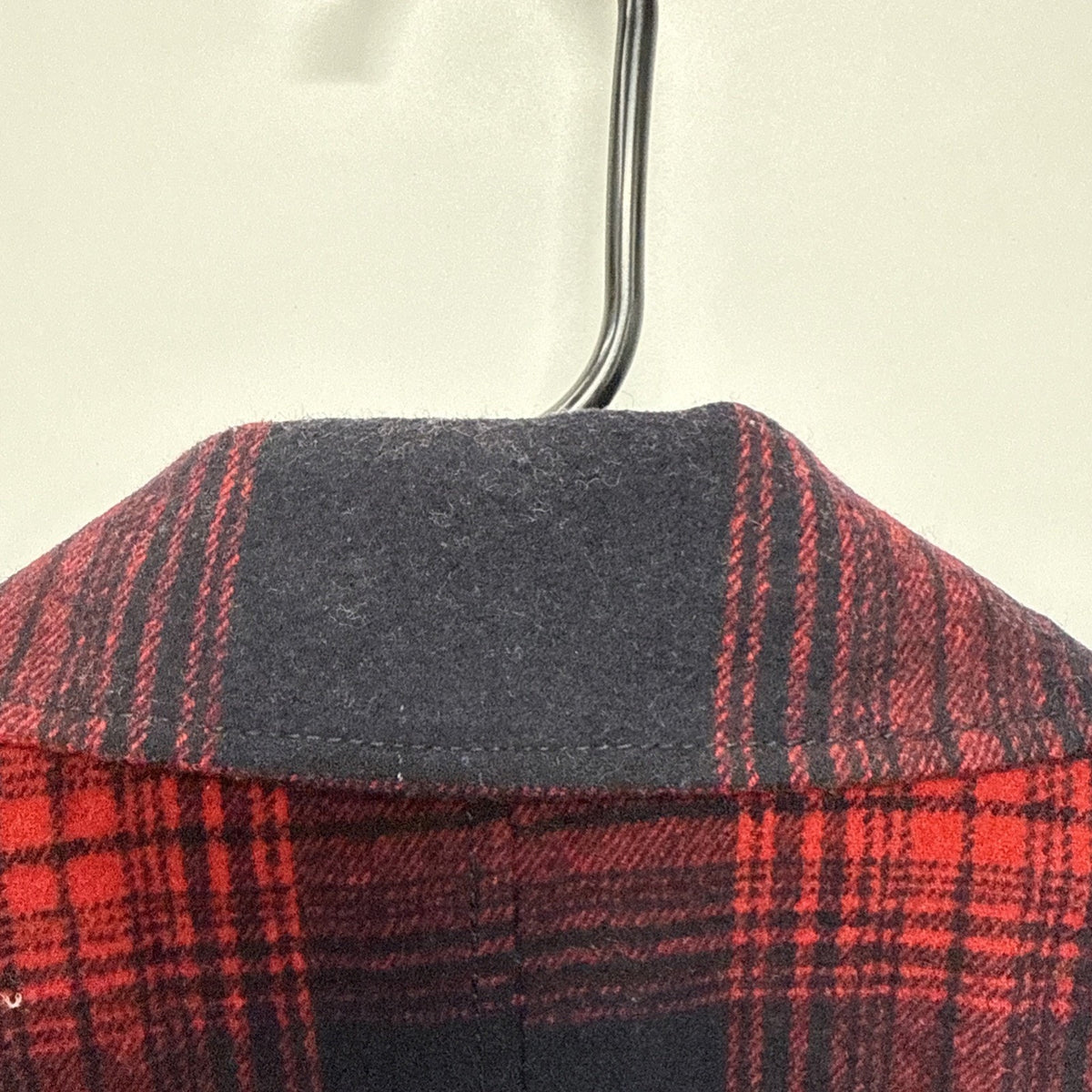 Old Navy Recycled Wool Blend Red Plaid Double Breasted Jacket Pea Coat Sz L