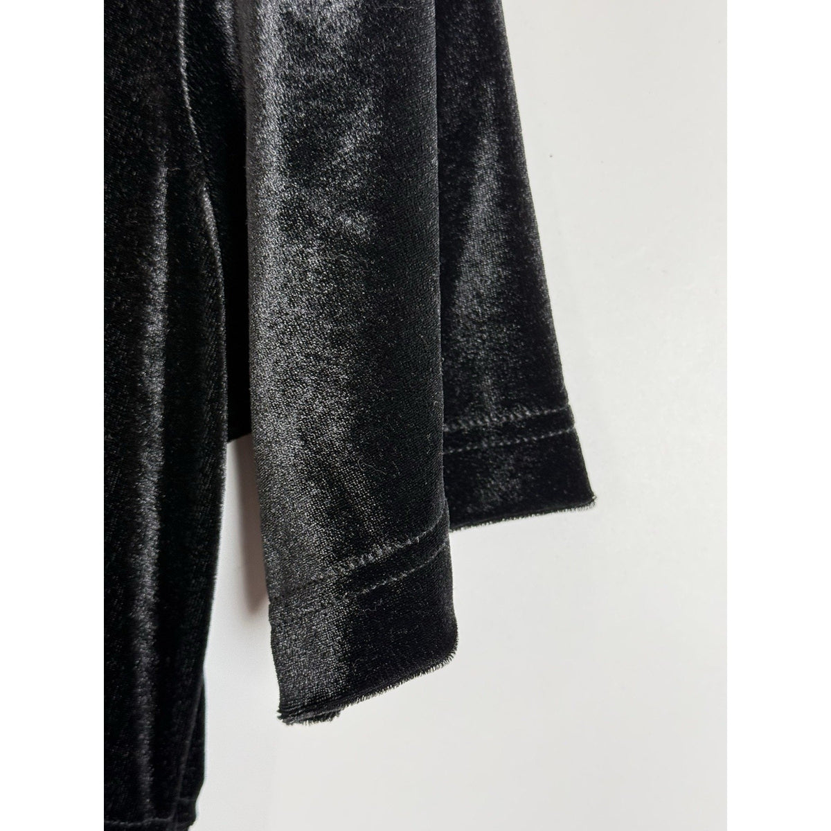 Cervelle Black Velvet Midi Dress Size S Short Sleeve Stretch