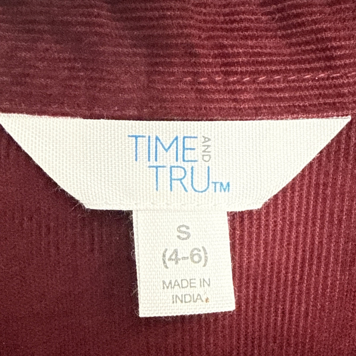 Time and Tru Women's cord dress wine punch red Size Small 4-6 mid- length