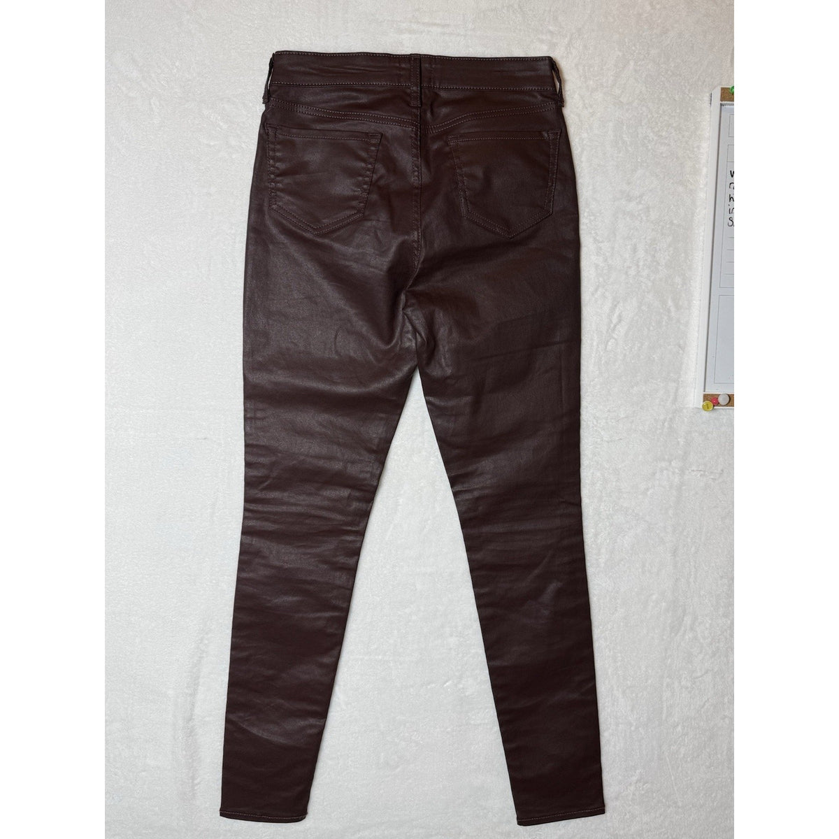 Gap Womens 27R 4 Burgundy Coated Skinny Jeans Faux Leather Look Stretch Pants