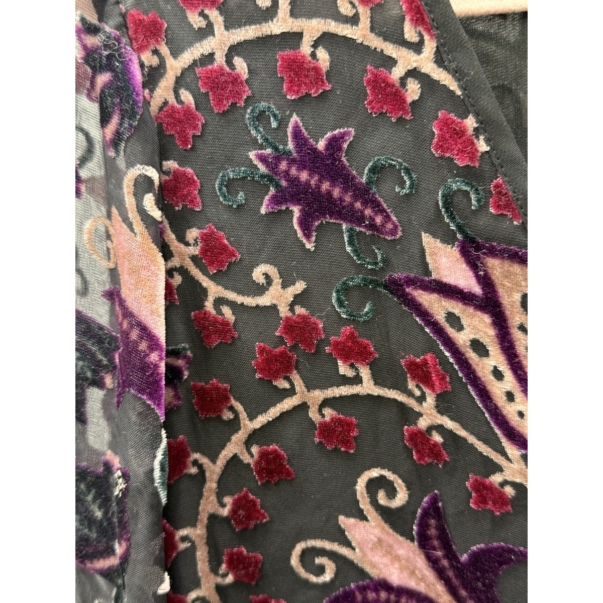 Violet + Claire Sz 1X Top Witchy Velvet Burnout Camisole Sheer BOHO Whimsigoth