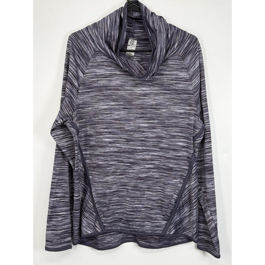 Champion Pullover Hoodie Top Women’s Medium Gray Cowl Neck Stretch