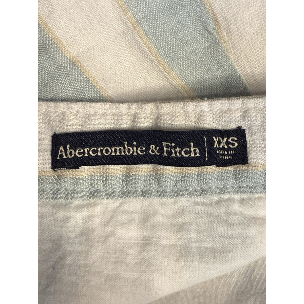 Abercrombie & Fitch Size XXS Linen Blend Striped Mini Skirt Button Front Coastal