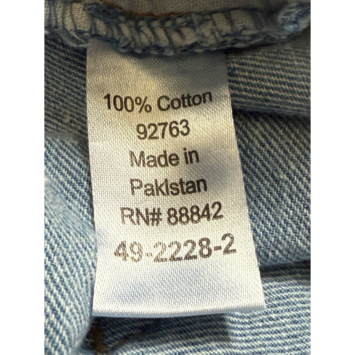 Woman Within 14W Light Wash Jeans Zip Fly Straight Leg Cotton Denim Spot Flaw