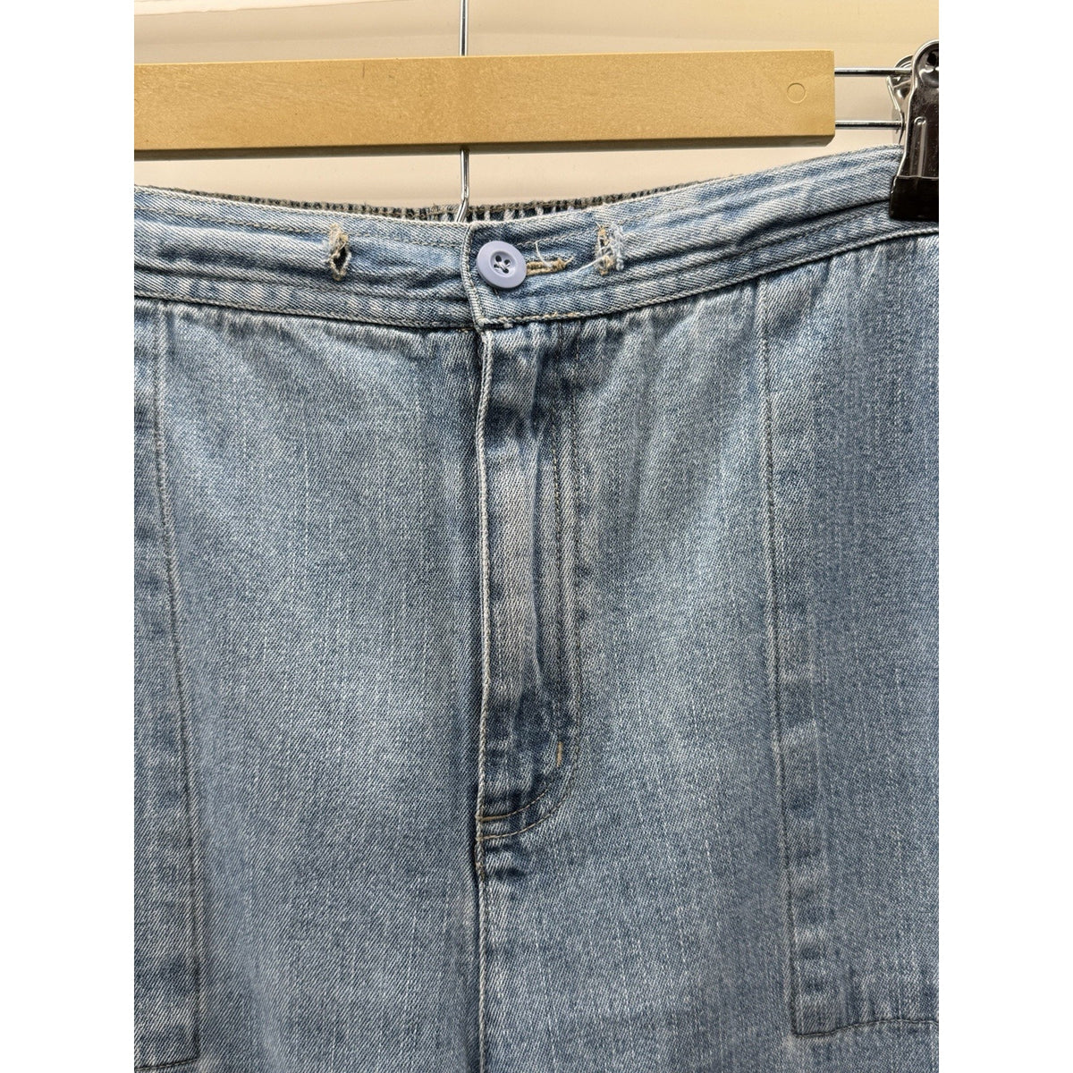 Paradise Bay Denim Capri Pants Women Size 16 Light Wash Pull On Elastic Waist