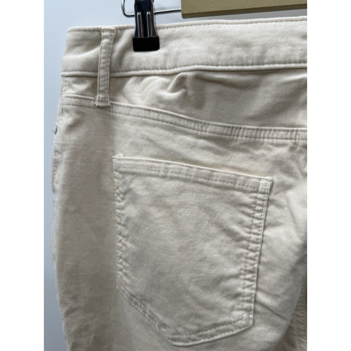 Croft & Barrow Womens 16 Ivory Corduroy Pants Straight Leg Stretch