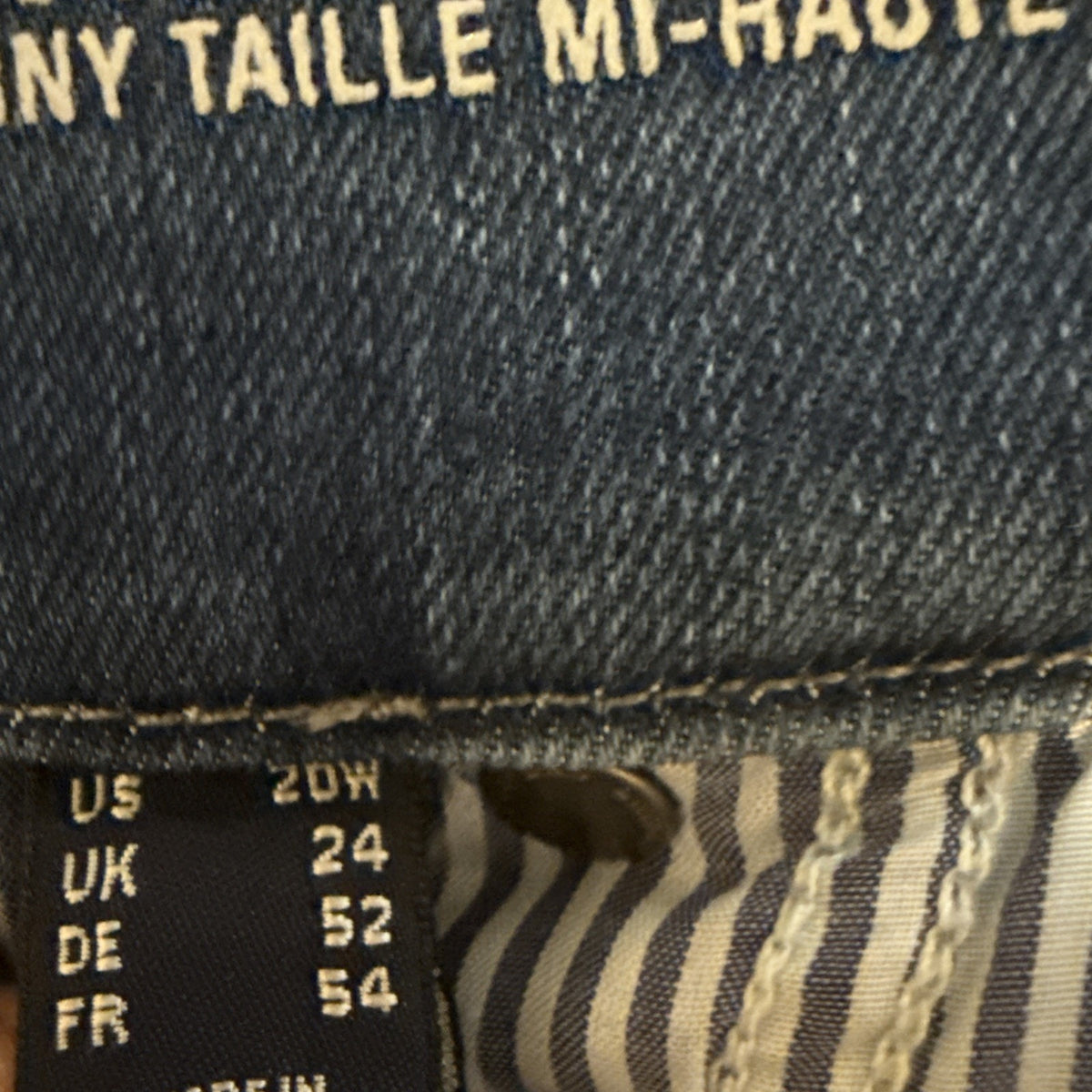 Lands End Women’s Mid Rise Pull On Skinny Jeans Plus Size 20W Casual Stretch