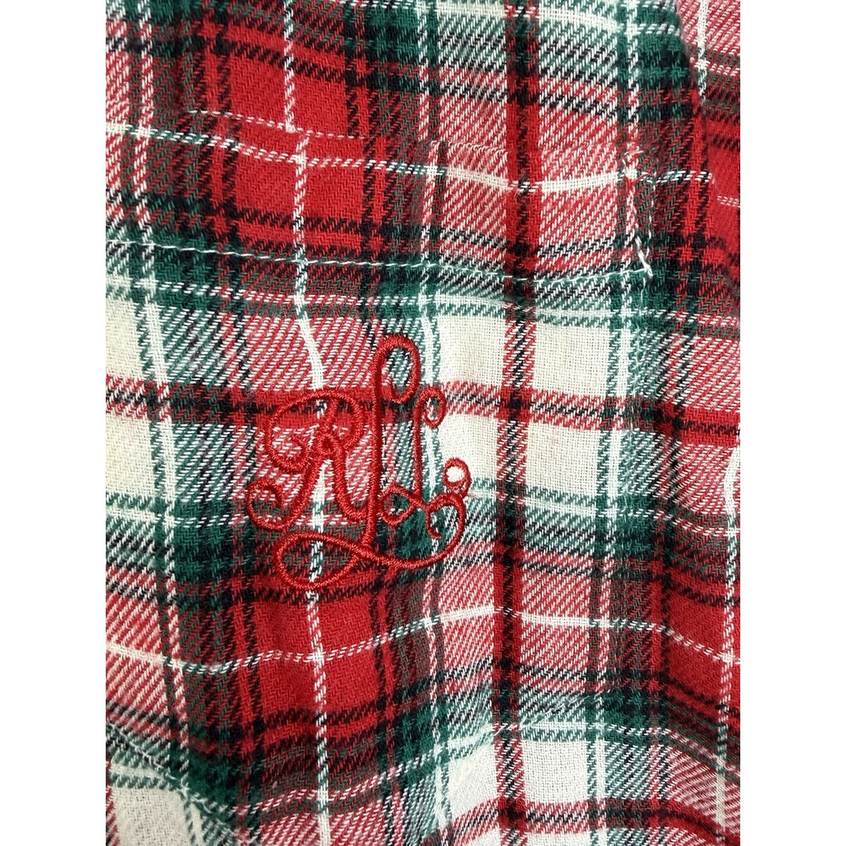 Lauren Ralph Lauren Plaid Flannel Sleep Shirt Nightgown NWT Red Green Cotton L