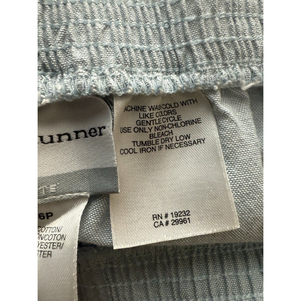 Alfred Dunner 16P Pull-On Pants Blue Cotton Blend Petite Straight Leg