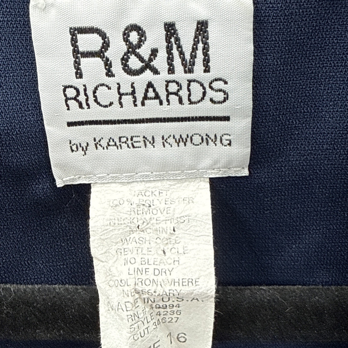 R&M Richards By Karen KWONG 2 Pc Jacket Tank Set Blue Paisley USA Size 16