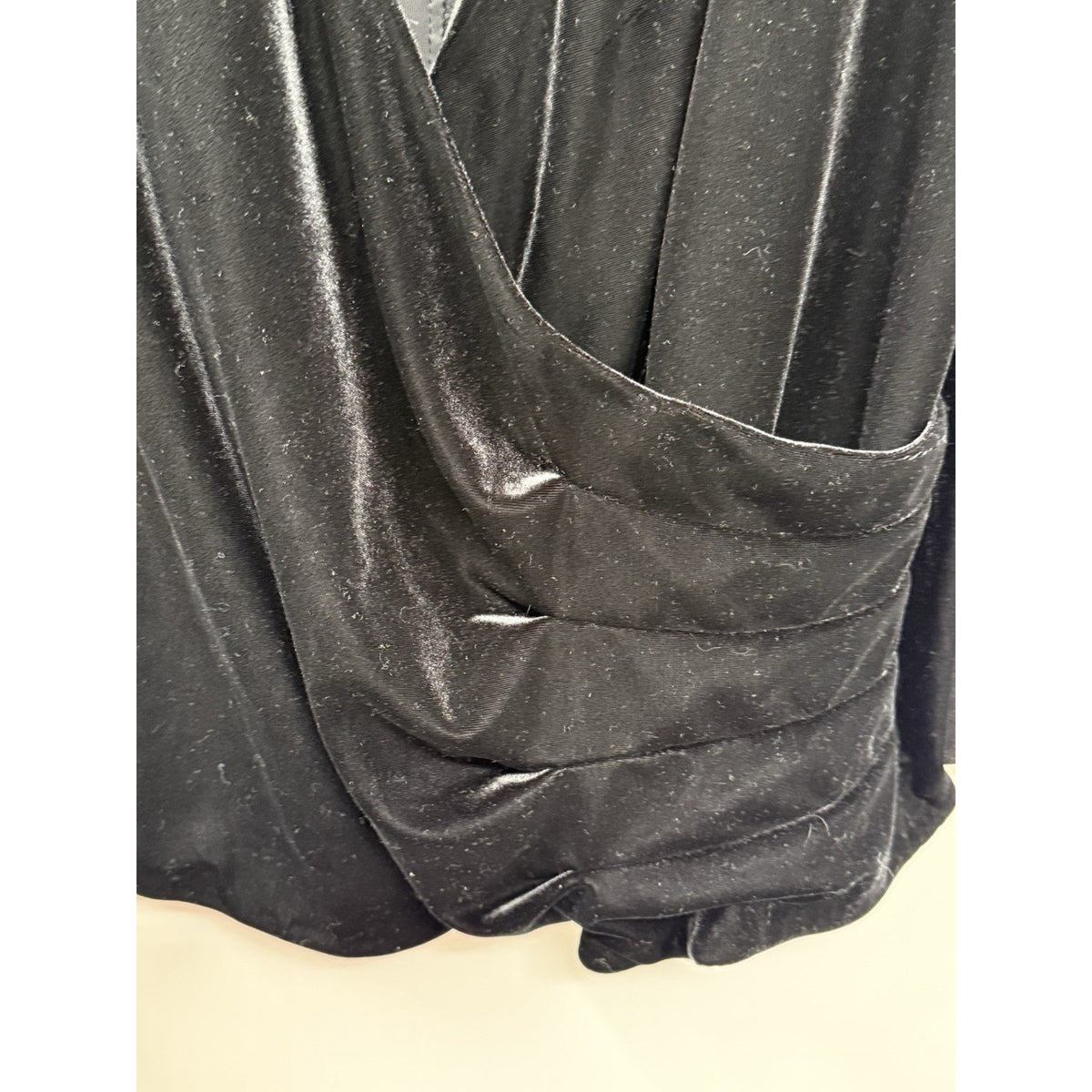 After Dark 18W Black Velvet Top Y2K Romantic Goth Draped Evening Holiday