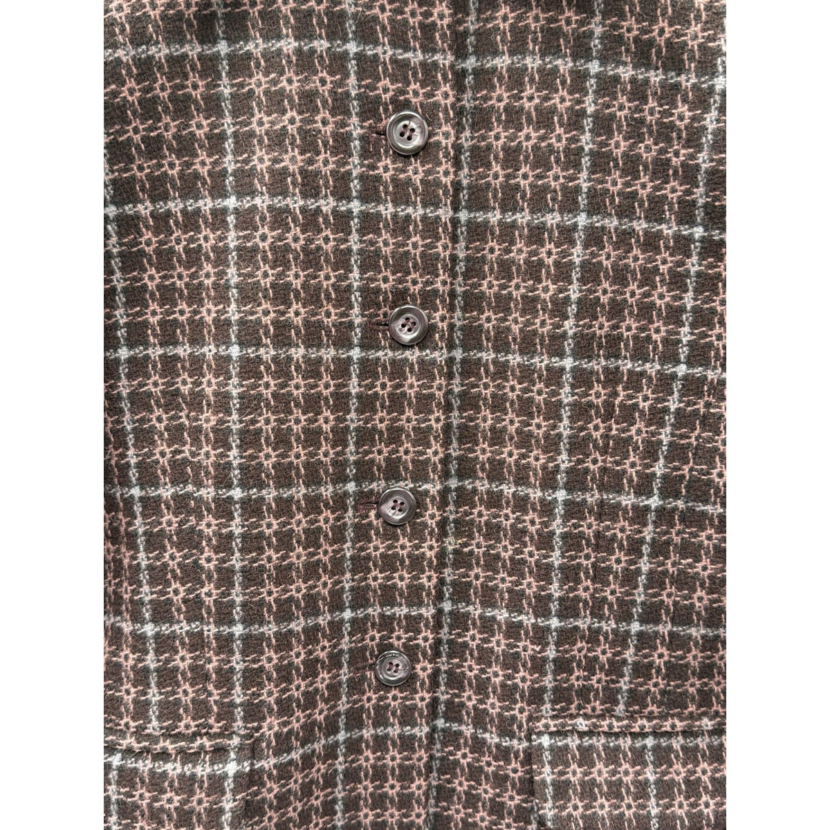 Amanda Smith Petites 10P Wool Blend Plaid Blazer Brown Pink Academia Jacket
