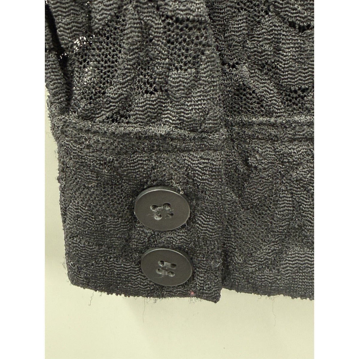 Liz Claiborne Lace Blouse Womens S Black Button Front Sheer Floral Top
