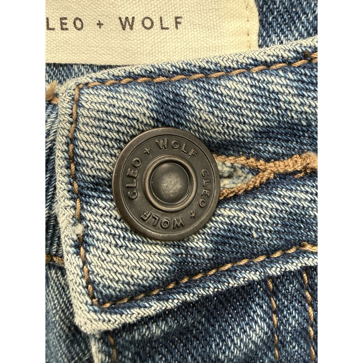 Cleo + Wolf Jeans Womens 34x32 High Rise Loose Wide Leg 100% Cotton NWOT