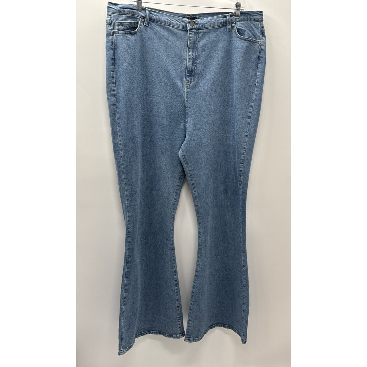 Boohoo Blue Jeans Women’s Plus Size 22 Flare Leg Bell Bottom 5 Pockets Casual