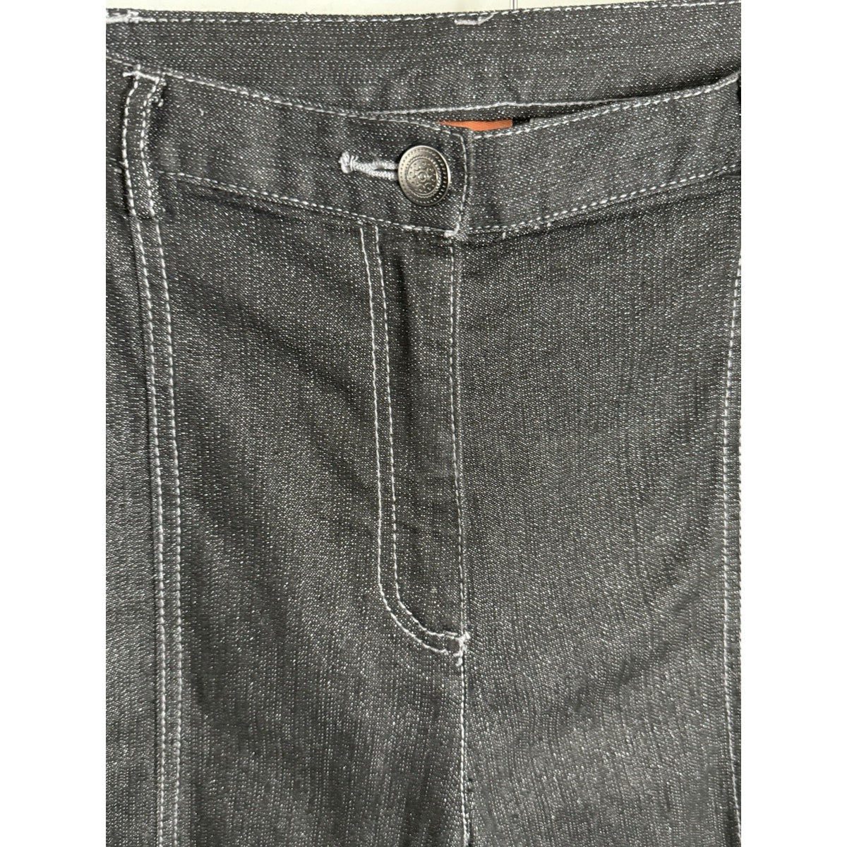 Hearts of Palm Women's Black Metallic Embellished Crop Jean Size 14