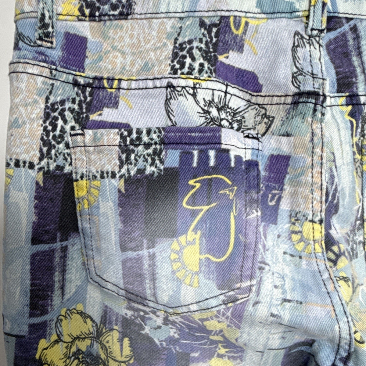 LOGO by Lori Goldstein Women’s Straight Floral High-Rise Stretch Jeans 12