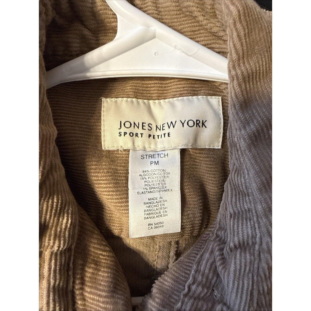 Jones New York Petite PM Brown Button Jacket Stretch Pockets Collared