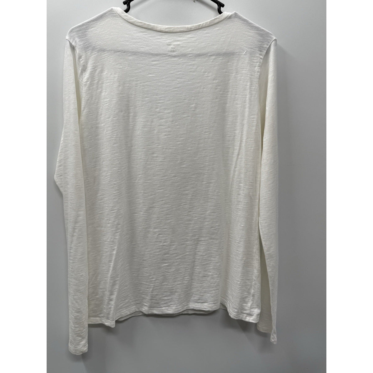 Horny Toad Large White Tencel Organic Cotton Wrap Front Long Sleeve Top