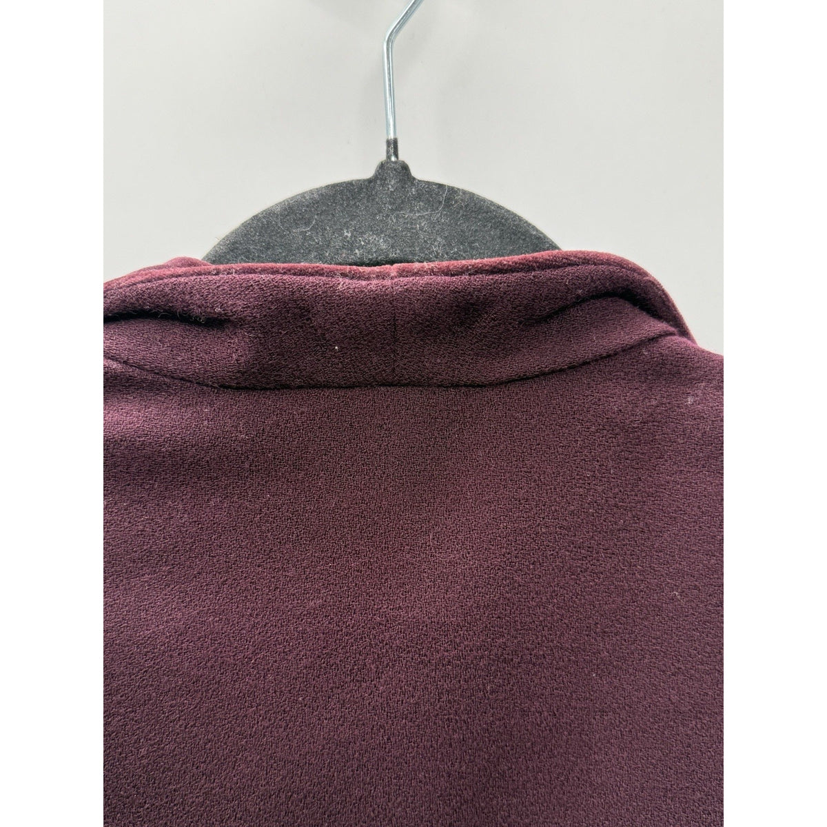Casual Corner 100% Wool Blazer Jacket Size 16 Burgundy Velvet Trim Lined Career