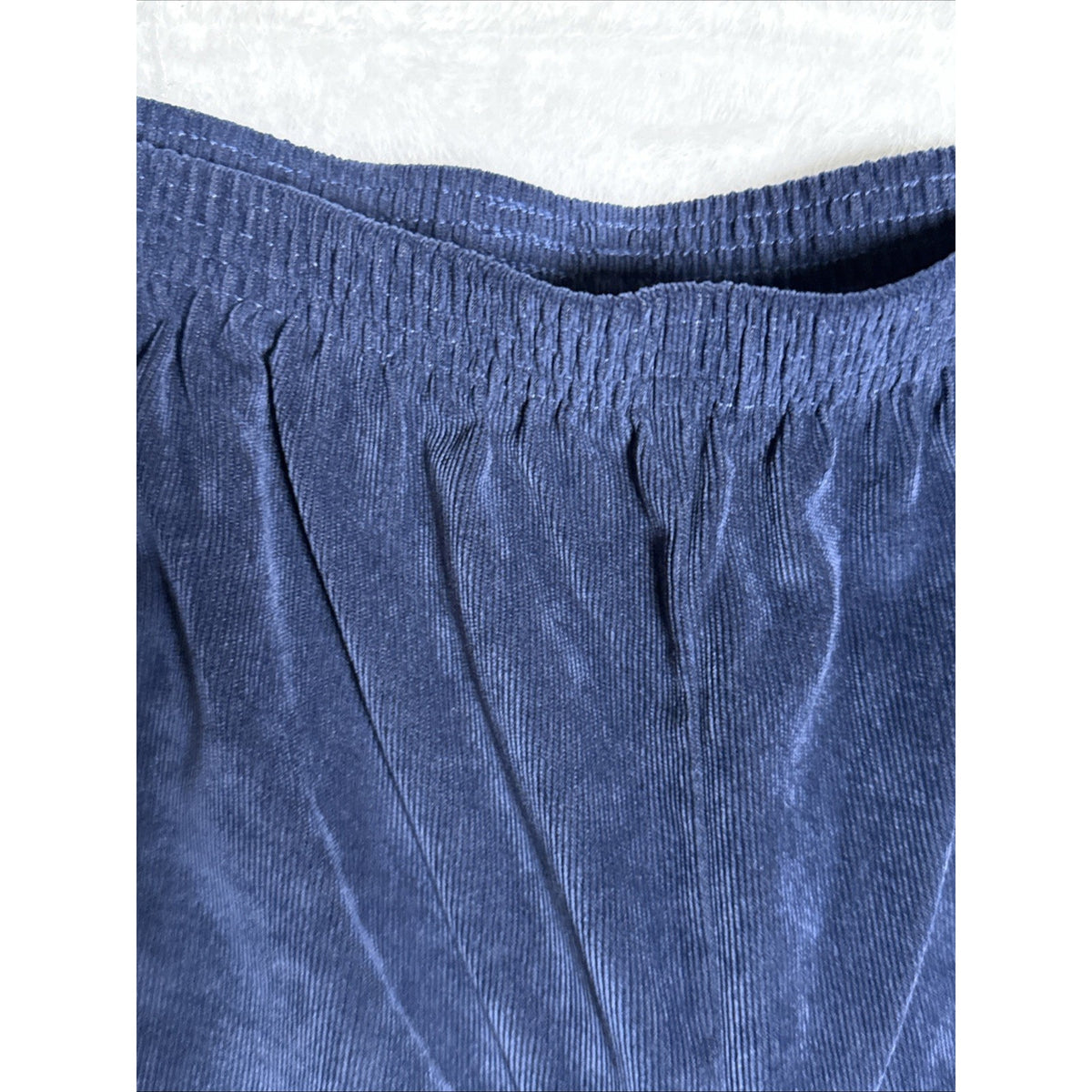 Alfred Dunner Dk Blue Corduroy Pants Sz 16 Pockets Elastic Waist Pull On Casual