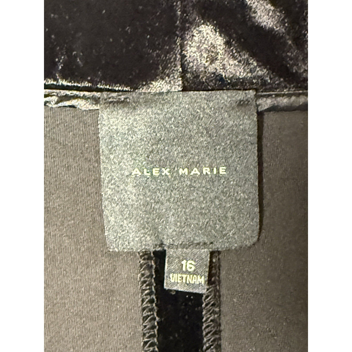 Alex Marie Velvet Pants Womens 16 Black Stretch Bootcut Trouser Holiday Party