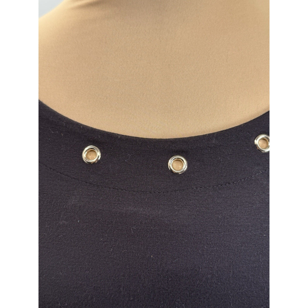Peck & Peck Black Asymmetrical Tunic Top Women Small Lagenlook Minimalist