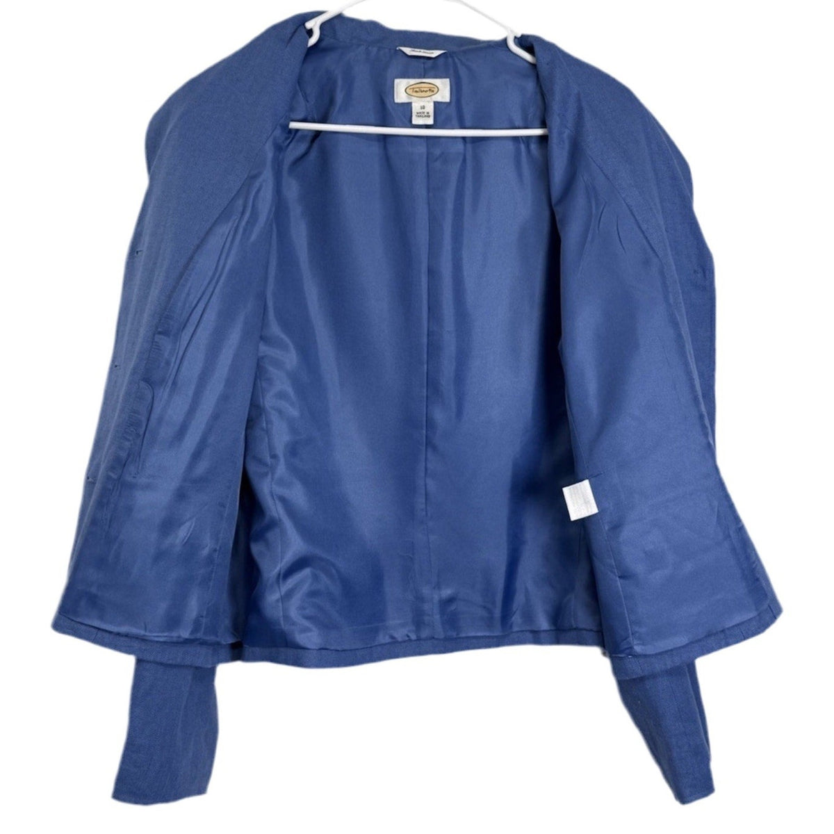 Talbots Women’s Irish Linen Blazer Blue Sz 10 Classic 3 Button Jacket