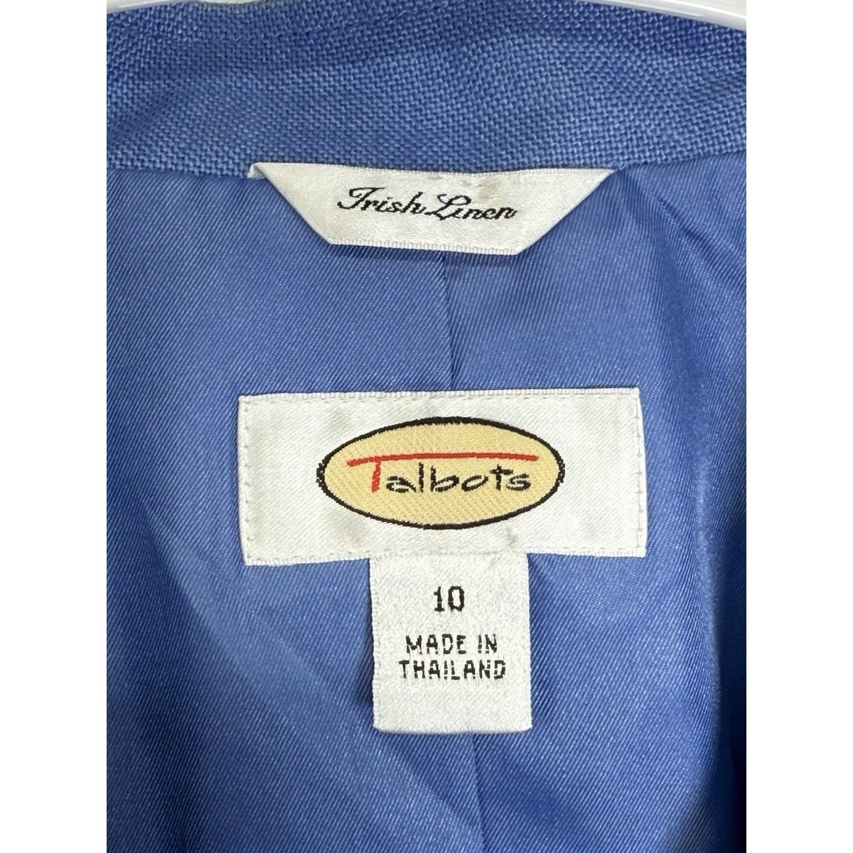 Talbots Women’s Irish Linen Blazer Blue Sz 10 Classic 3 Button Jacket