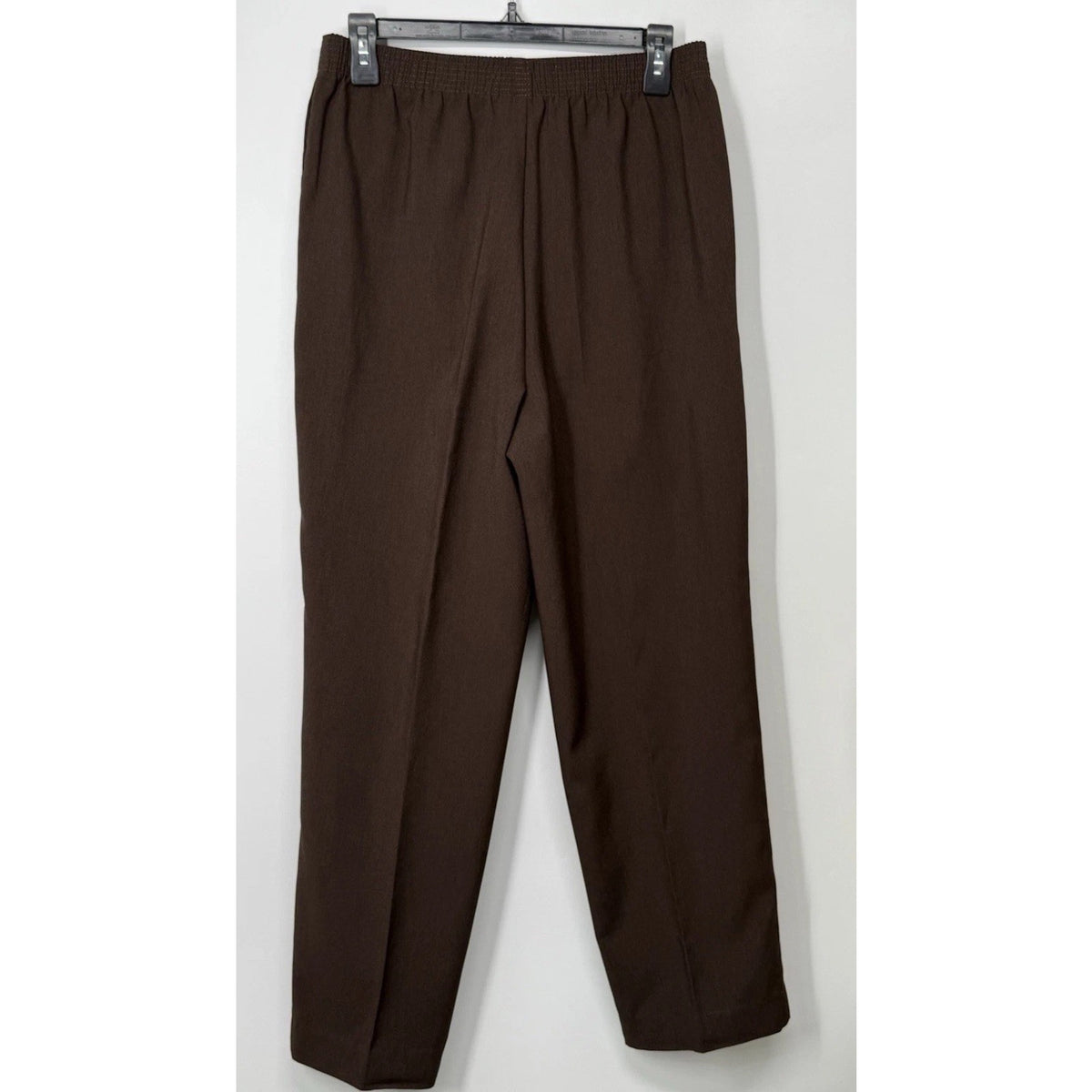 Alia Women’s Size 12 Brown Pull-On Pants Elastic Waist Side Pockets Polyester