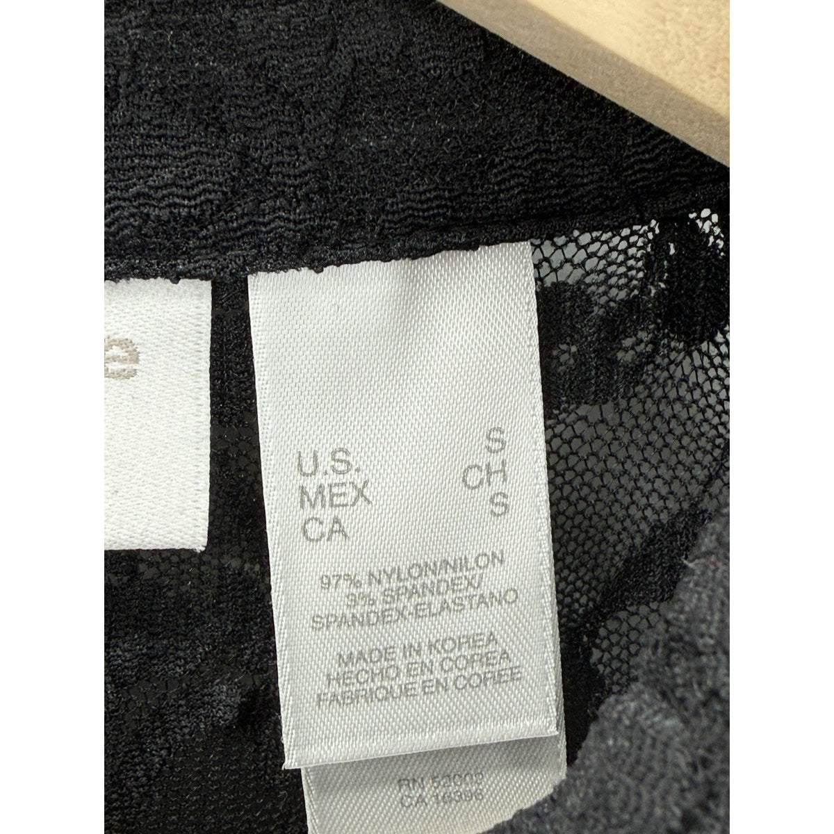 Liz Claiborne Lace Blouse Womens S Black Button Front Sheer Floral Top