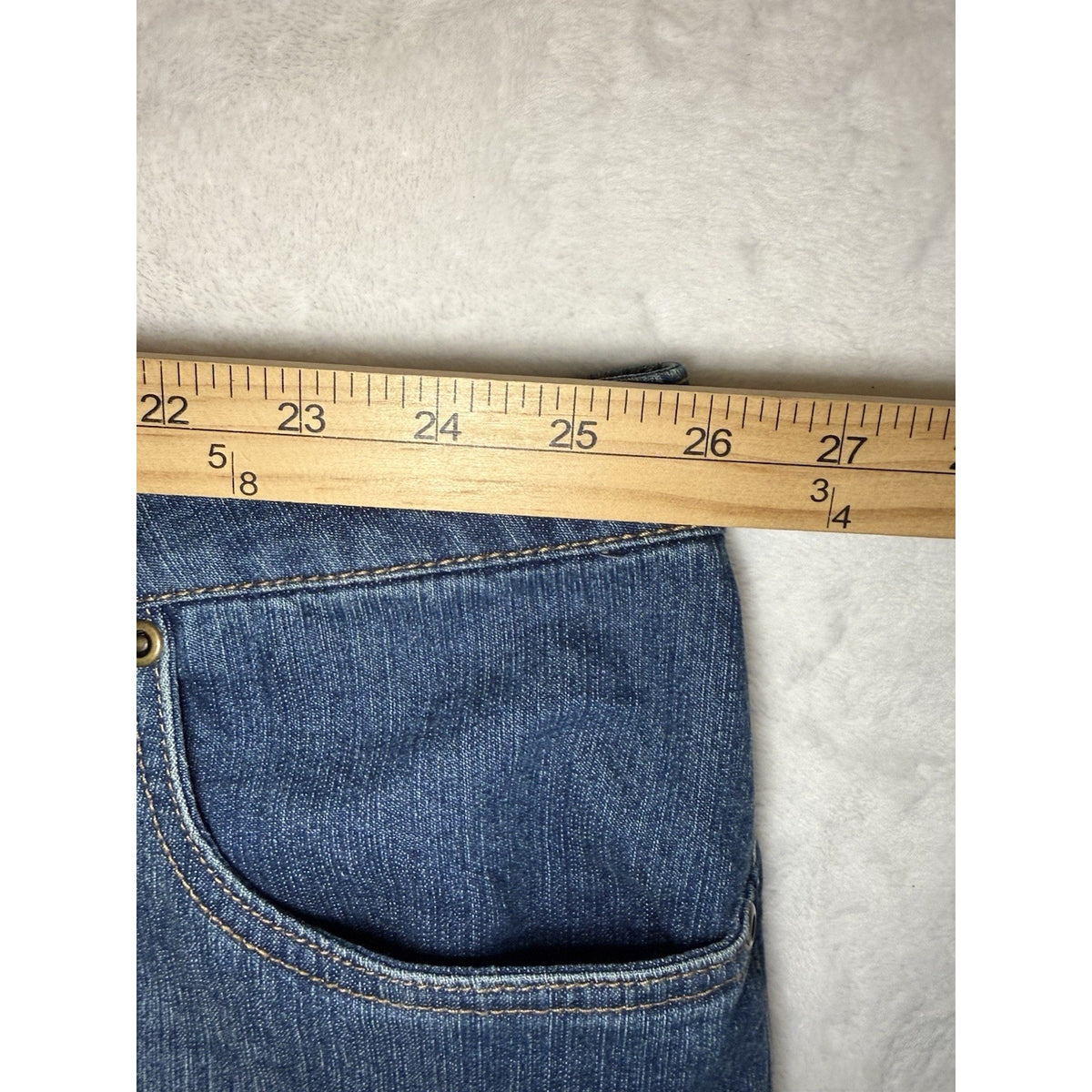 Jessica London Women Blue Jean Denim Skirt Size 28 Zip Button Front Cotton Blend