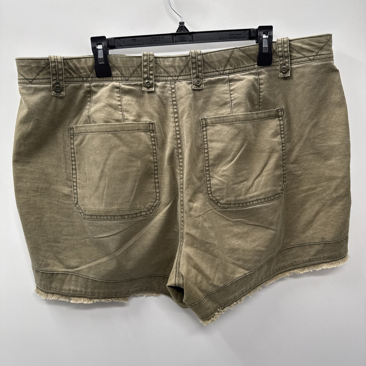 Lane Bryant Shorts Women's Size 18 Floral Embroidered Girlfriend Khaki Green