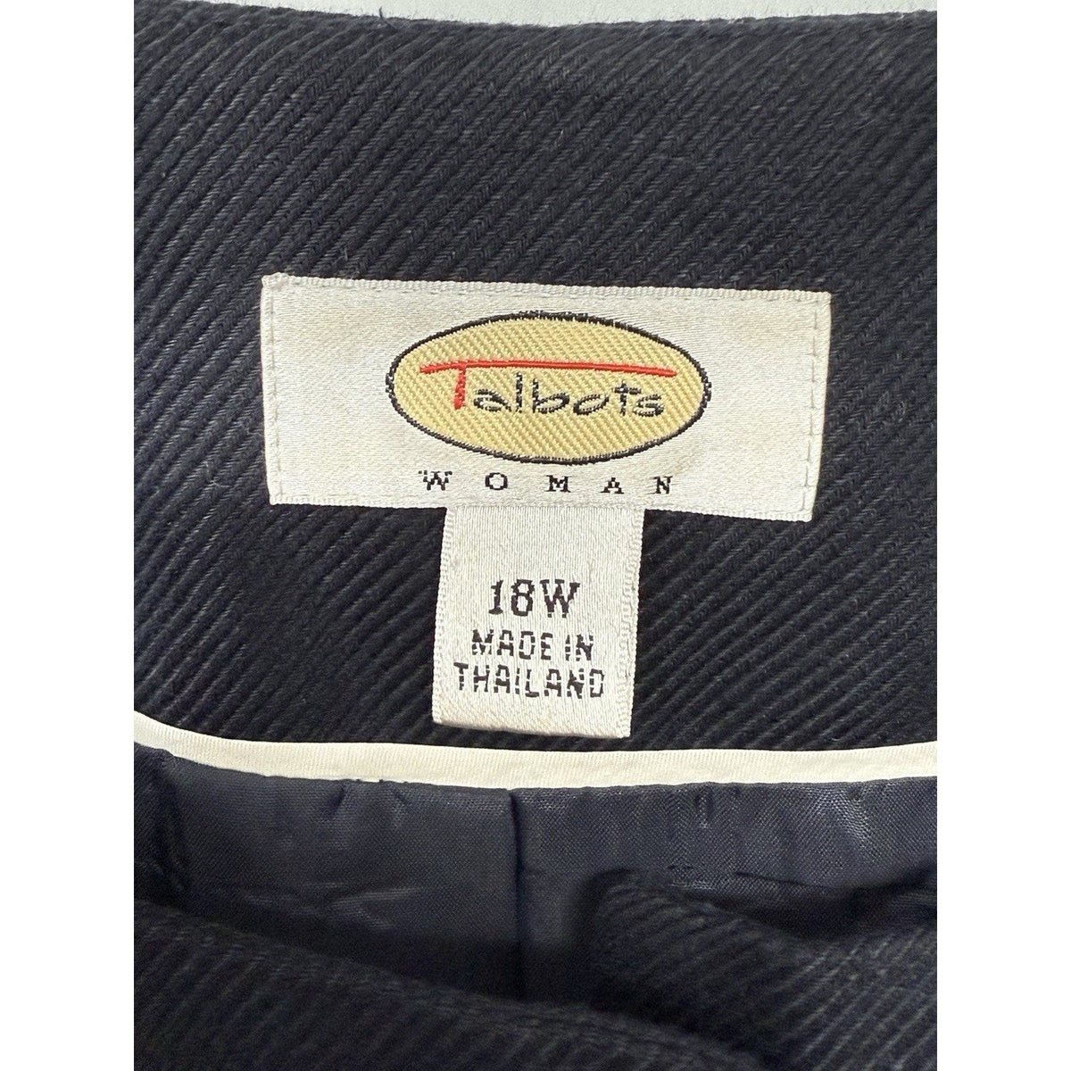 Talbots Woman 18W Navy Linen Cotton Jacket 3/4 Sleeve Made in Thailand Lined