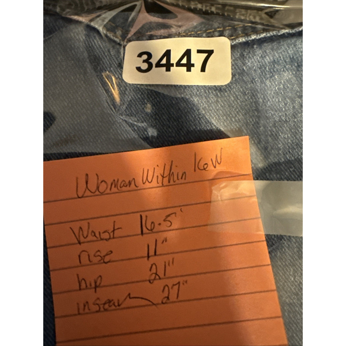Woman Within Jeans Women’s Size 16W Petite Back Elastic Waist 5 Pocket