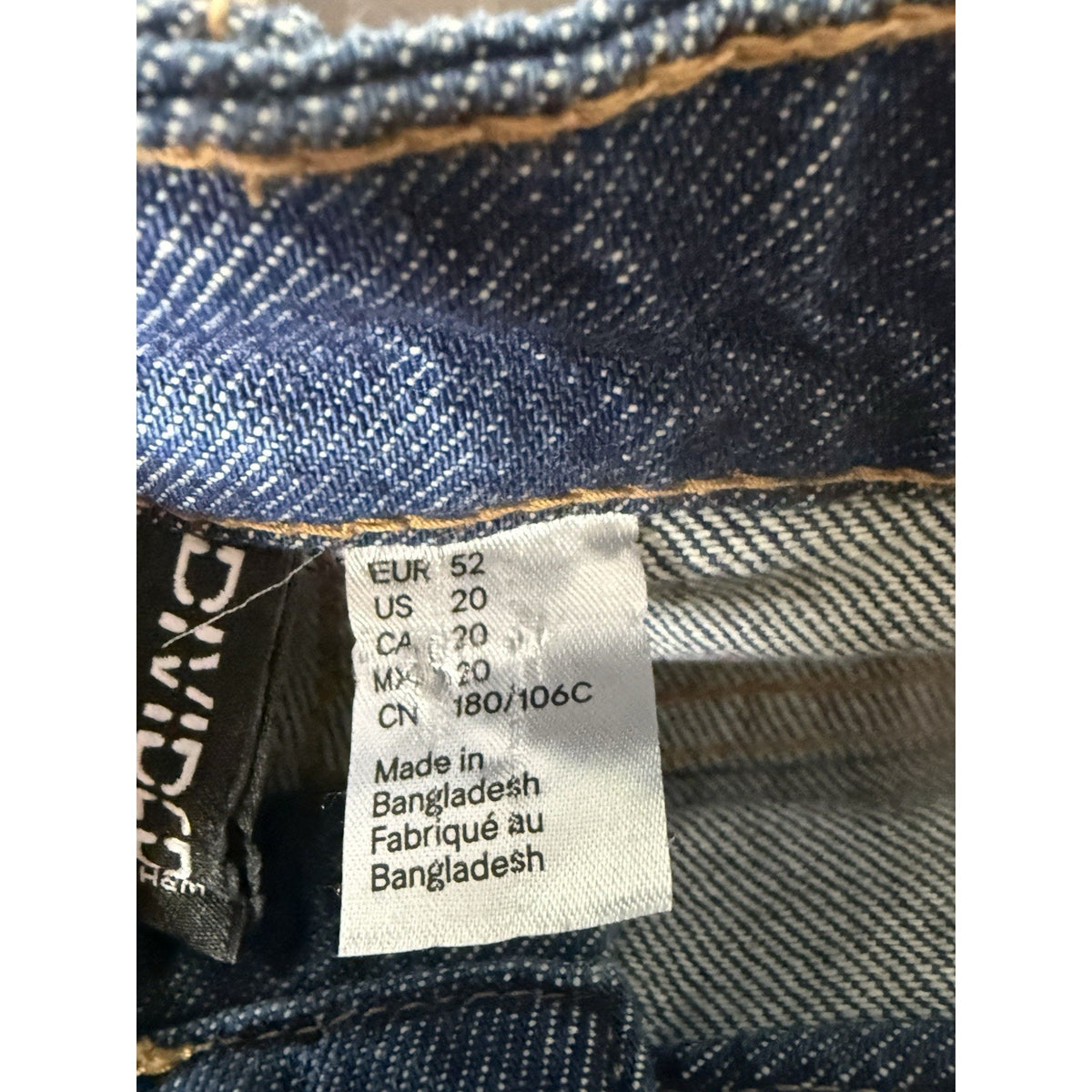 Divided H&M Womens Size 20 Wide Baggy Leg Crop Jeans Blue High Rise Denim