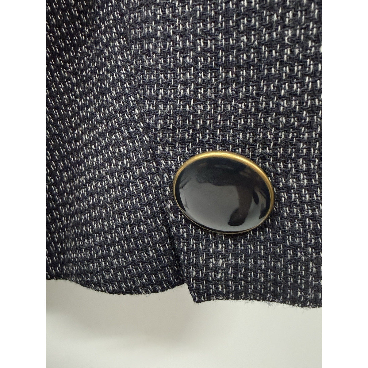 Vintage Jones New York Wool Blazer Womens 14 Black Gray Double Breasted