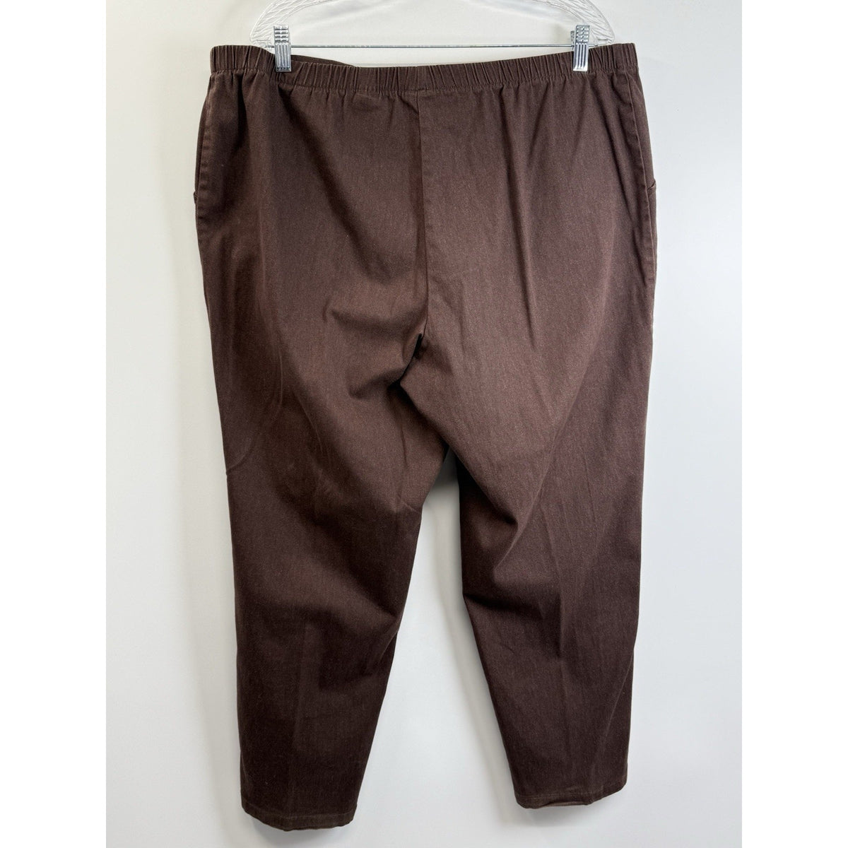 Just My Size Elastic Waist Pull-On Cotton Stretch Pants 2X Brown