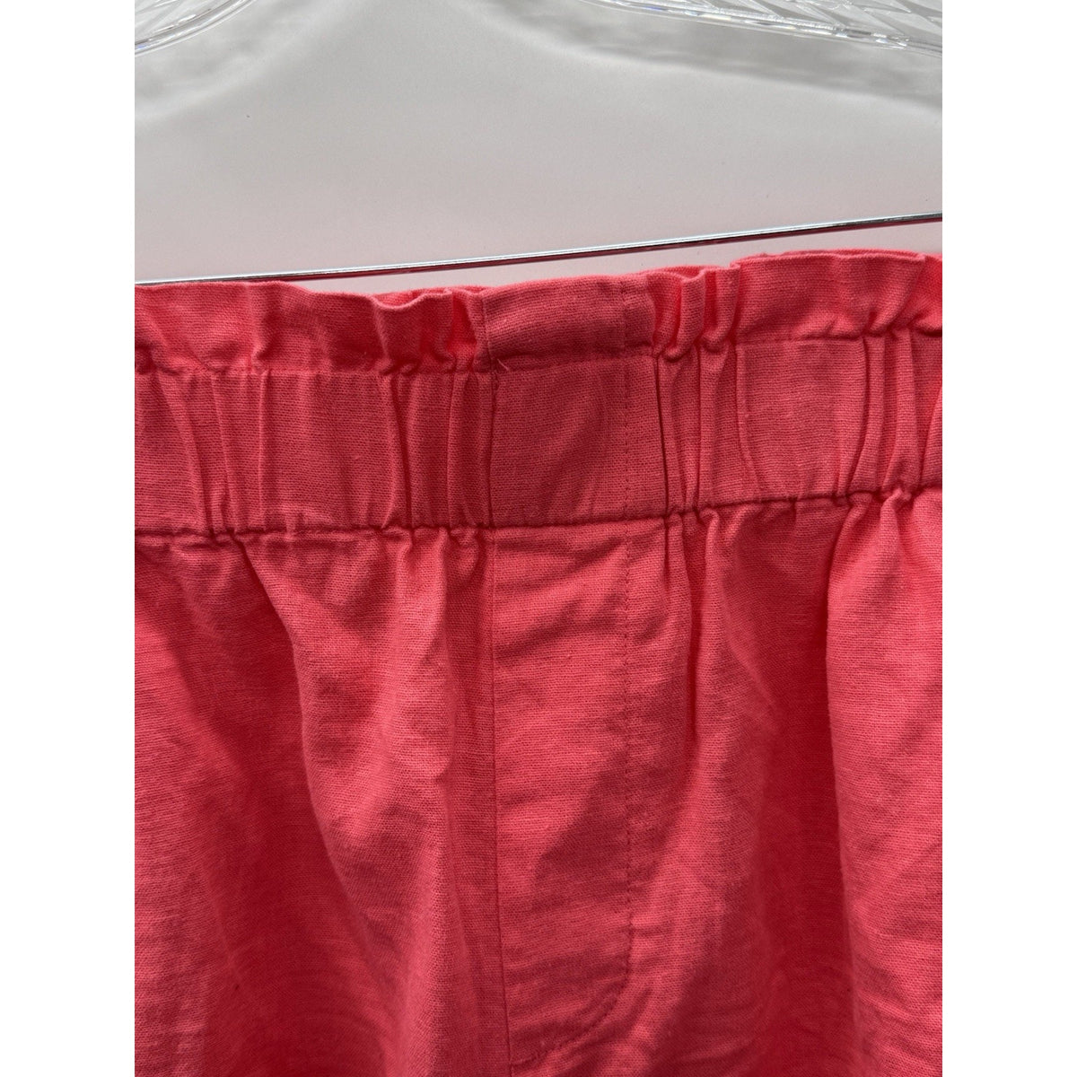 A New Day Linen Blend Shorts Womens 1X Coral Pink Pull On Elastic Waist Casual