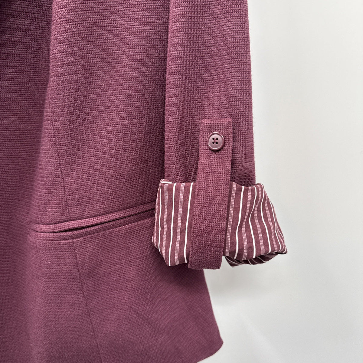 41 Hawthorn 3X Burgundy Knit Blazer Jacket Open Front Stretch Career Office Plus