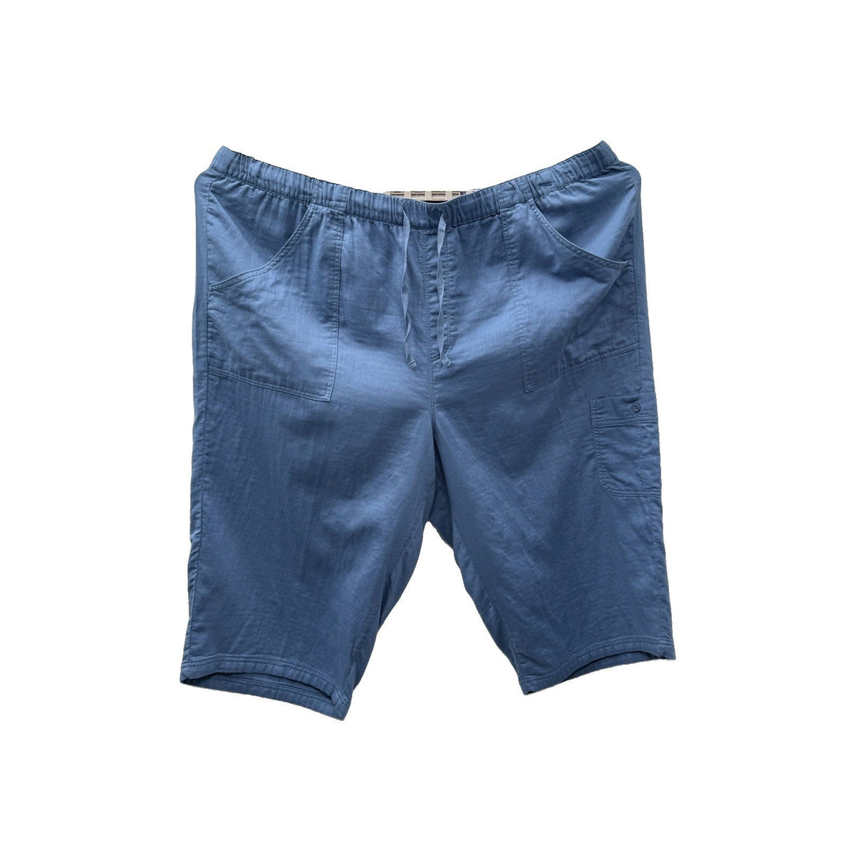 Gloria Vanderbilt Womens 3X Blue 100% Cotton Pull On Capri Crop Pants Pockets