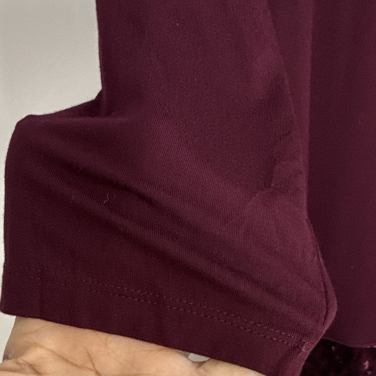 Cha Cha Vente Womens Plus Burgundy Scoop Neck Tunic 3/4 Sleeve Stretch Velvet