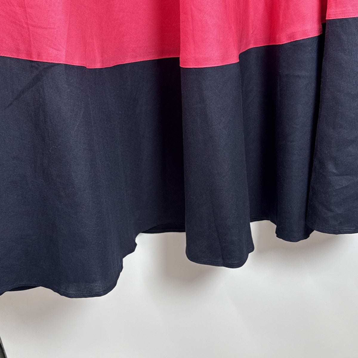 Ashley Stewart Linen Blend Maxi Skirt 20W Pink Black Colorblock Boho Resort