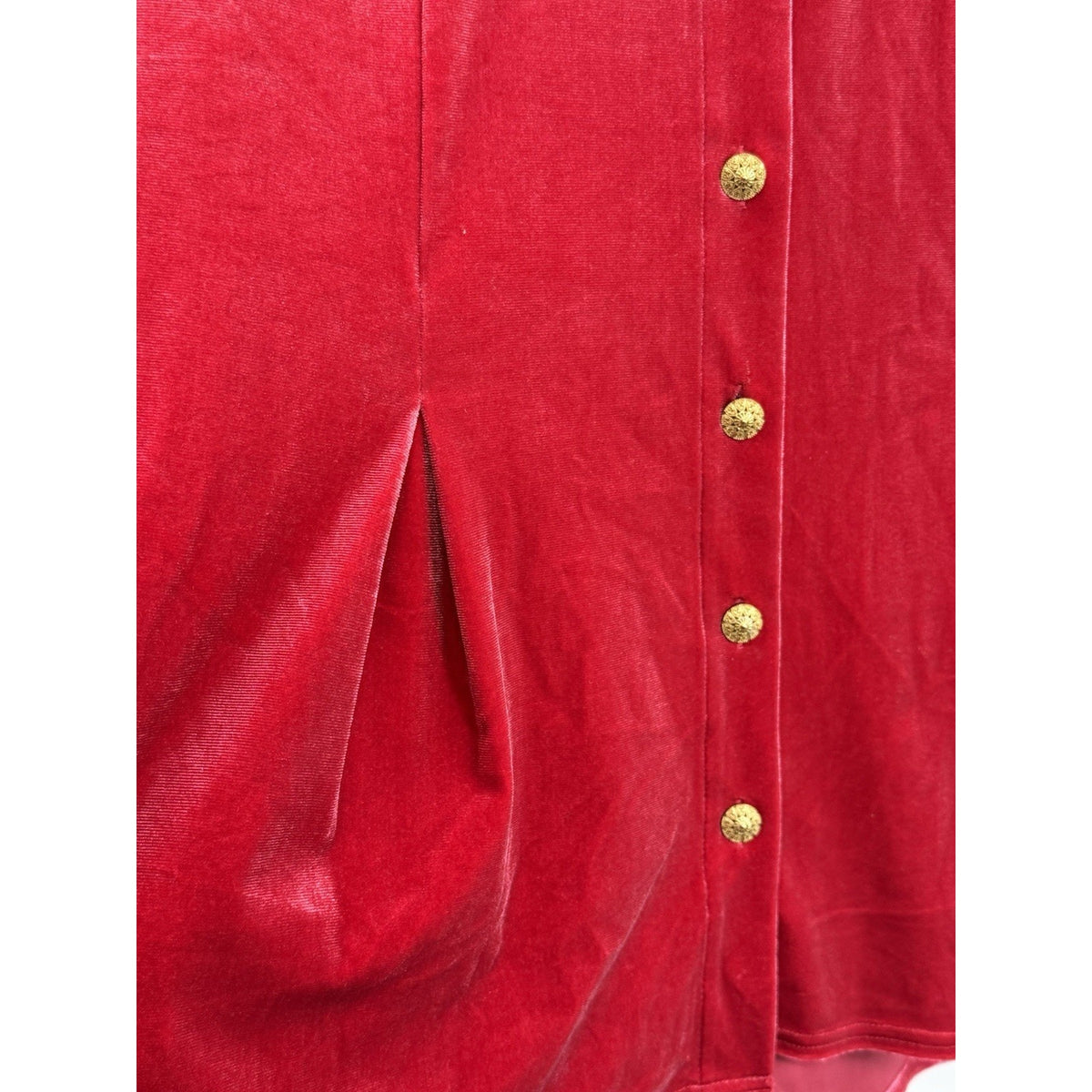 Soft Surroundings Reddish PinkVelvet Button Down Blouse Top Shirt SIze M