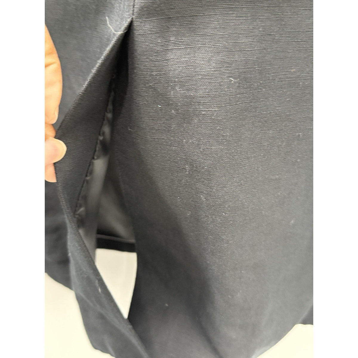 Style & Co Black Linen Rayon Button Front Long Jacket Topper Women’s 14 Career