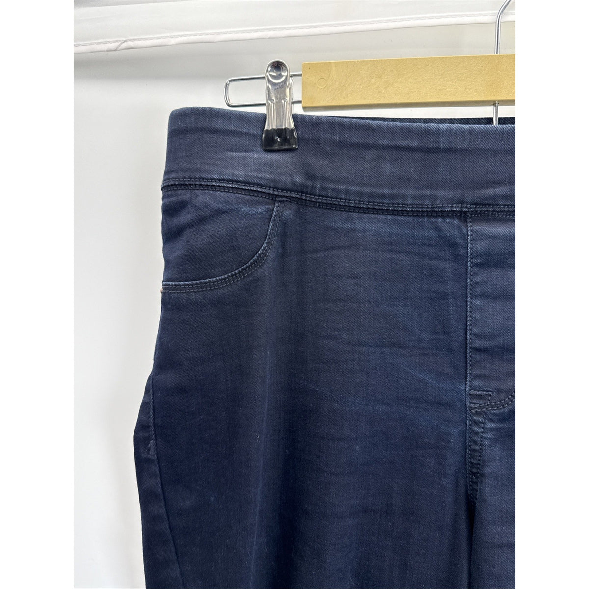 Old Navy Rockstar Mid Rise Skinny pull on Jeans Women Sz 12 Regular Dark Stretch