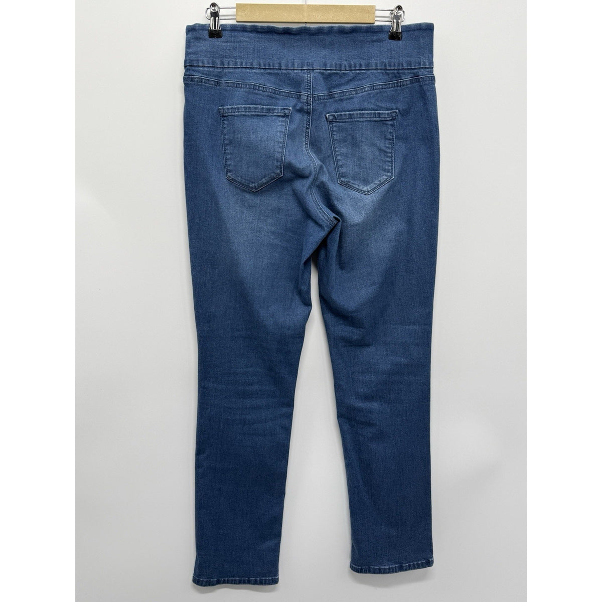 Gloria Vanderbilt Women's Pull On Stretch Straight Blue Denim Jeans 12