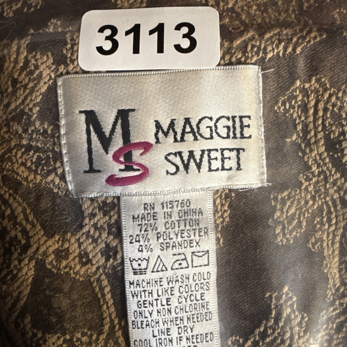 Maggie Sweet Jacket Petite XL Brown Floral Tapestry Blazer Vintage Style