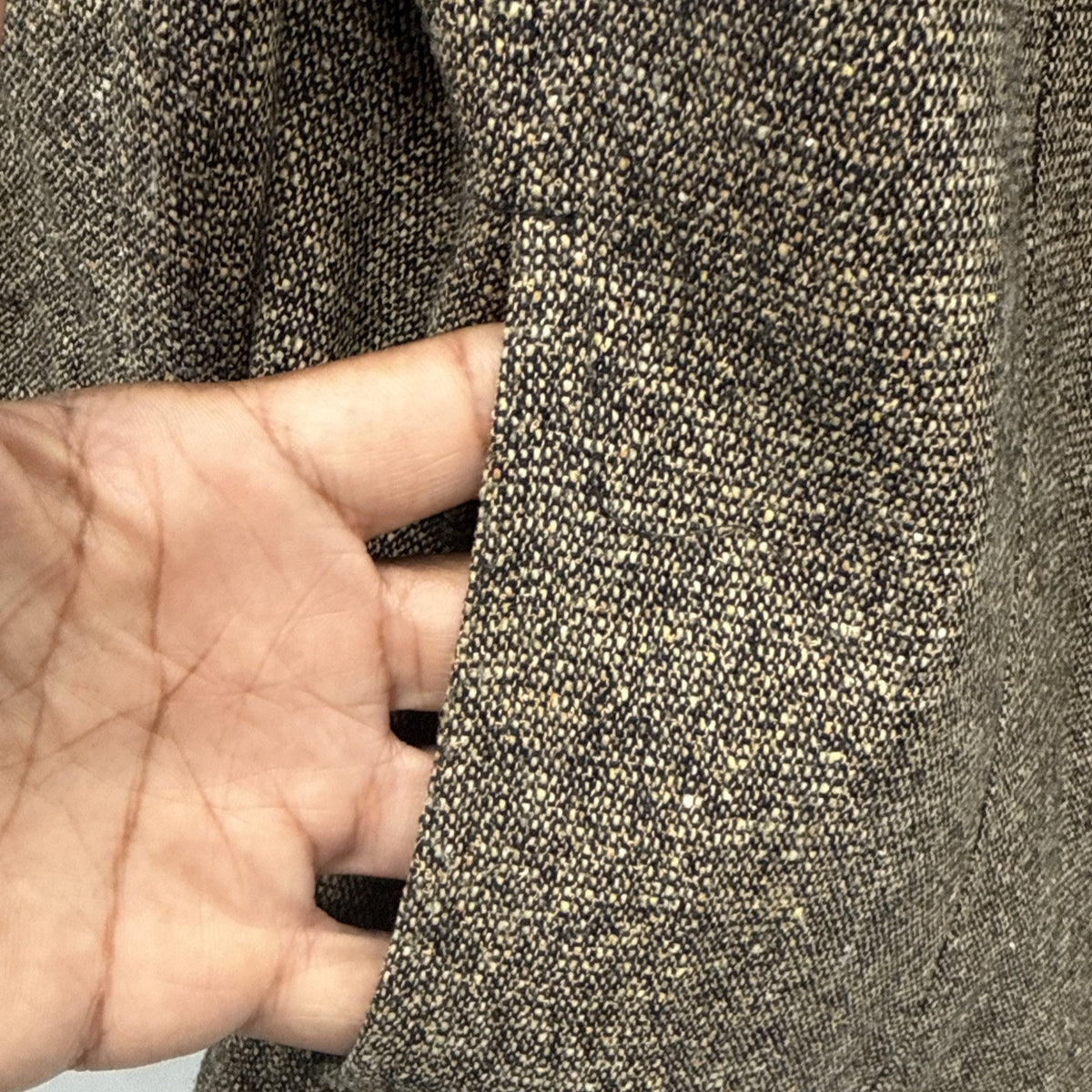 Jones New York Signature 18W Wool Silk Blazer Brown Tweed Dark Academia Plus